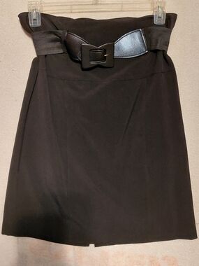 Wrapper Black High-Waist Belted Pencil Skirt
